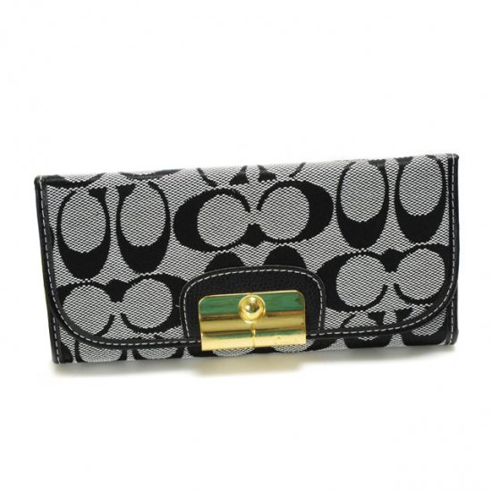 Coach Kristin In Signature Large Grey Wallets DVM | Coach Outlet Canada